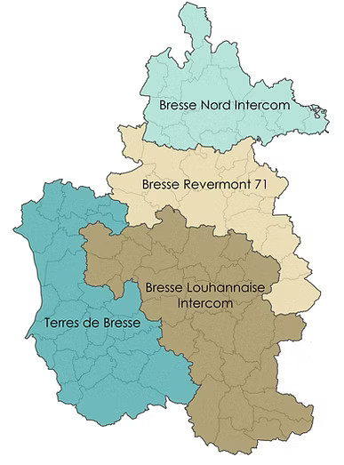 Carte de la Bresse Bourguignonne